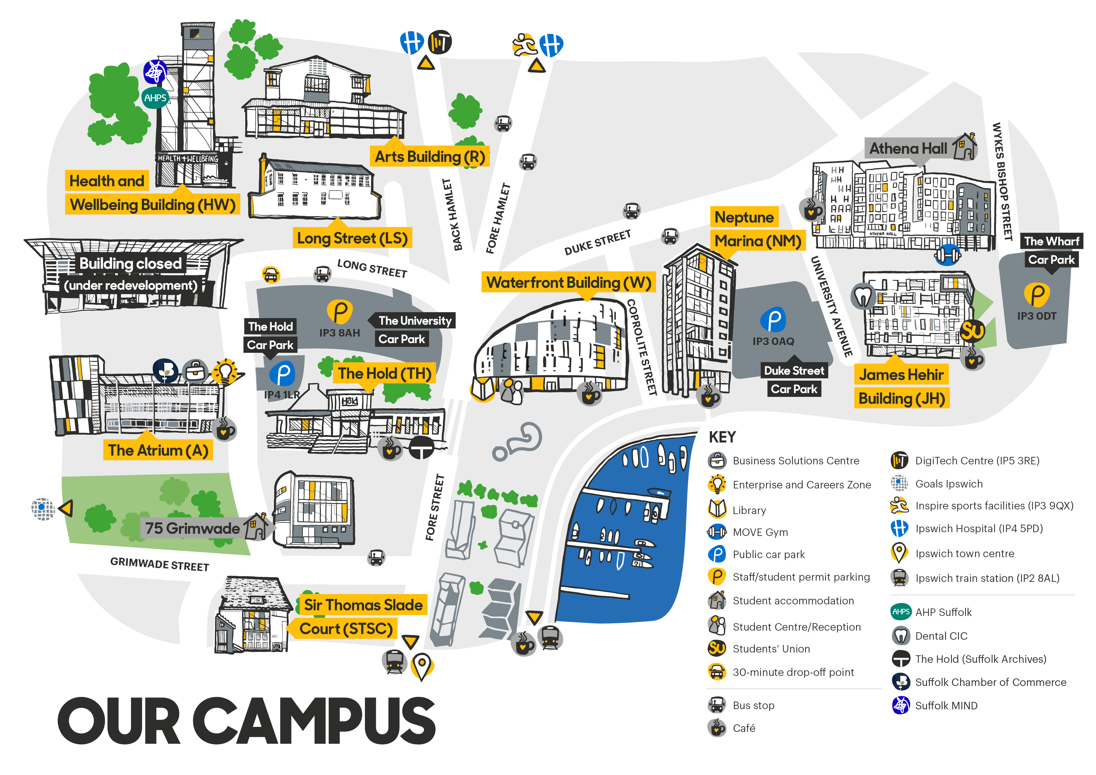 A map of the Ipswich campus